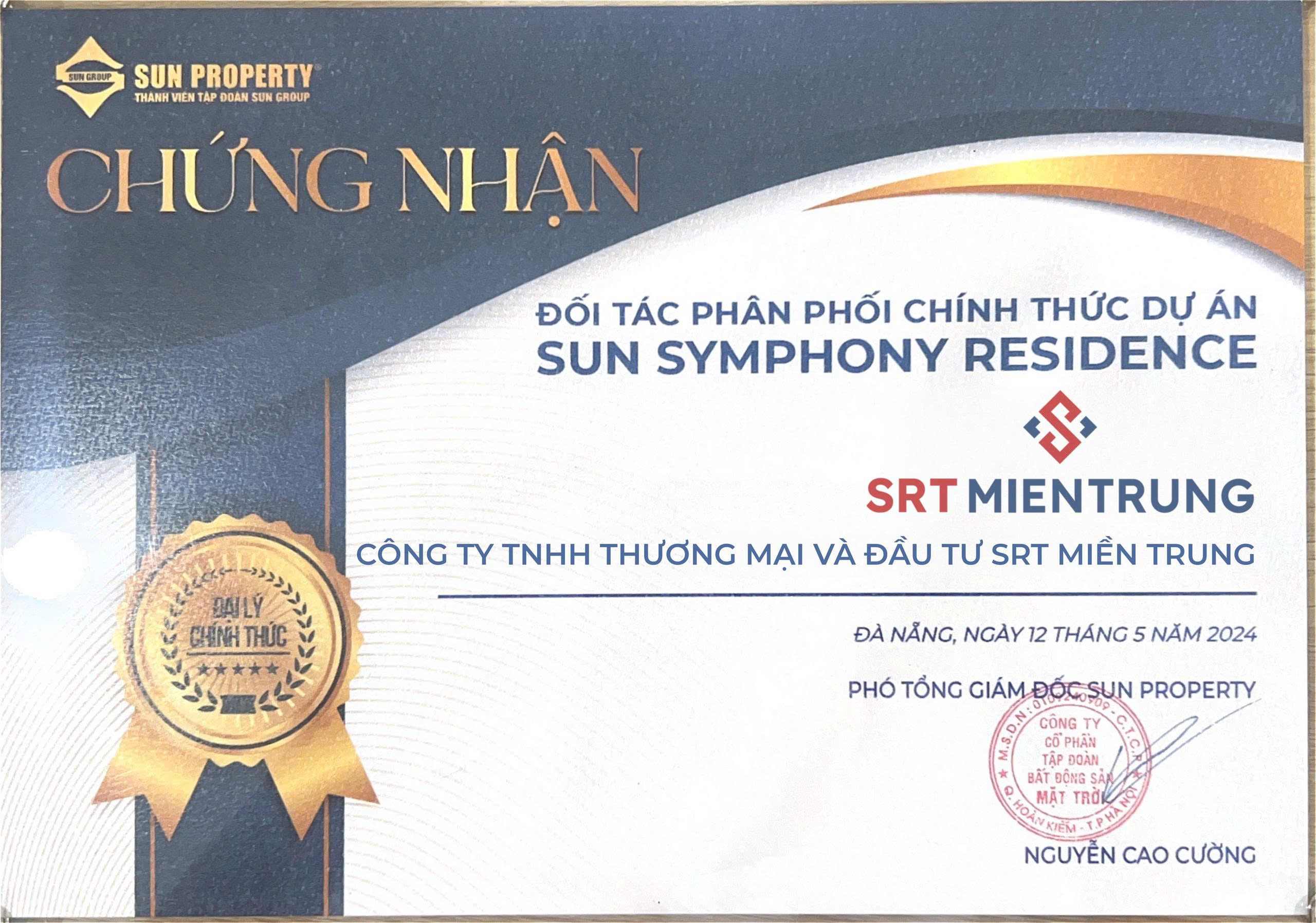 Giay phan phoi du an SUN SYMPHONY RESIDENCE